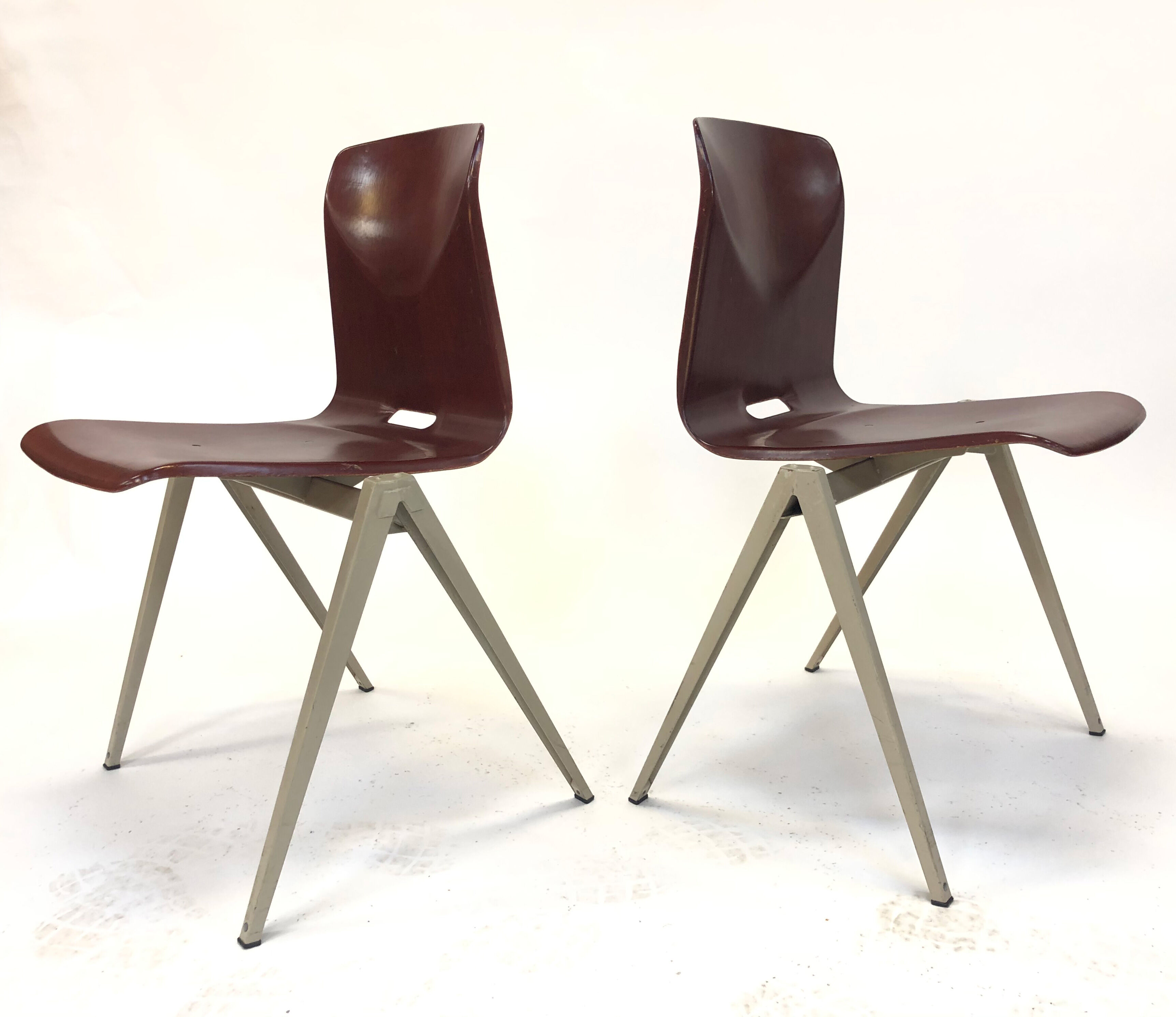 Lot of 4 vintage chairs Galvanitas S22 in the Netherlands