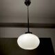 Art Deco oval white glass hanging lamp