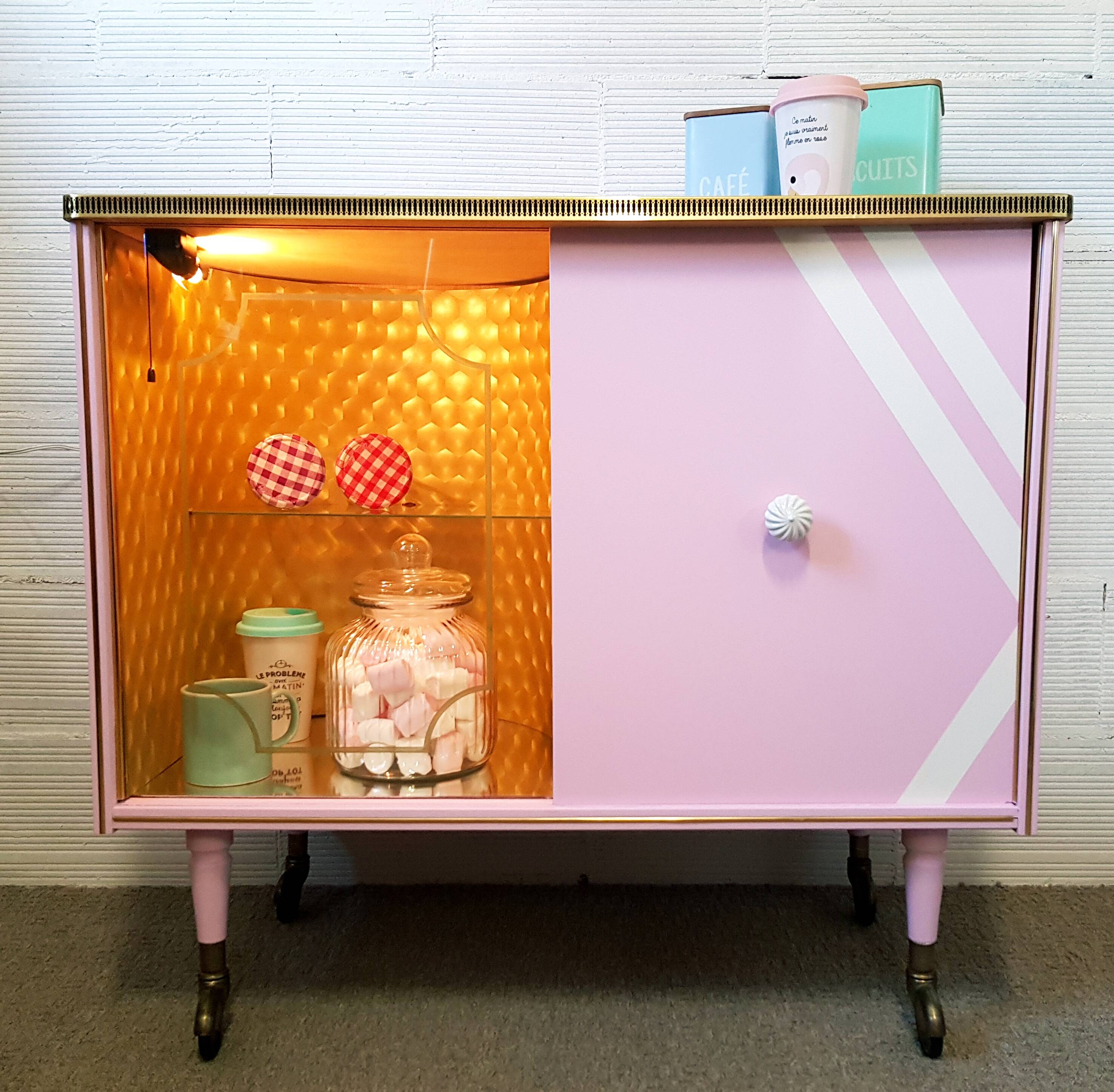 Bar cabinet, revamped, vintage 50s-60s