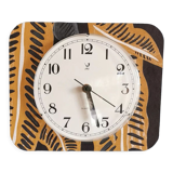 Silent rectangular vintage wall pendulum clock "Jaz ochre gray"