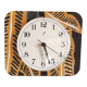 Silent rectangular vintage wall pendulum clock "Jaz ochre gray"
