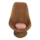 Vintage wicker chair 1970's