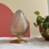 Vintage table lamp in chiseled glass - ogive glass globe