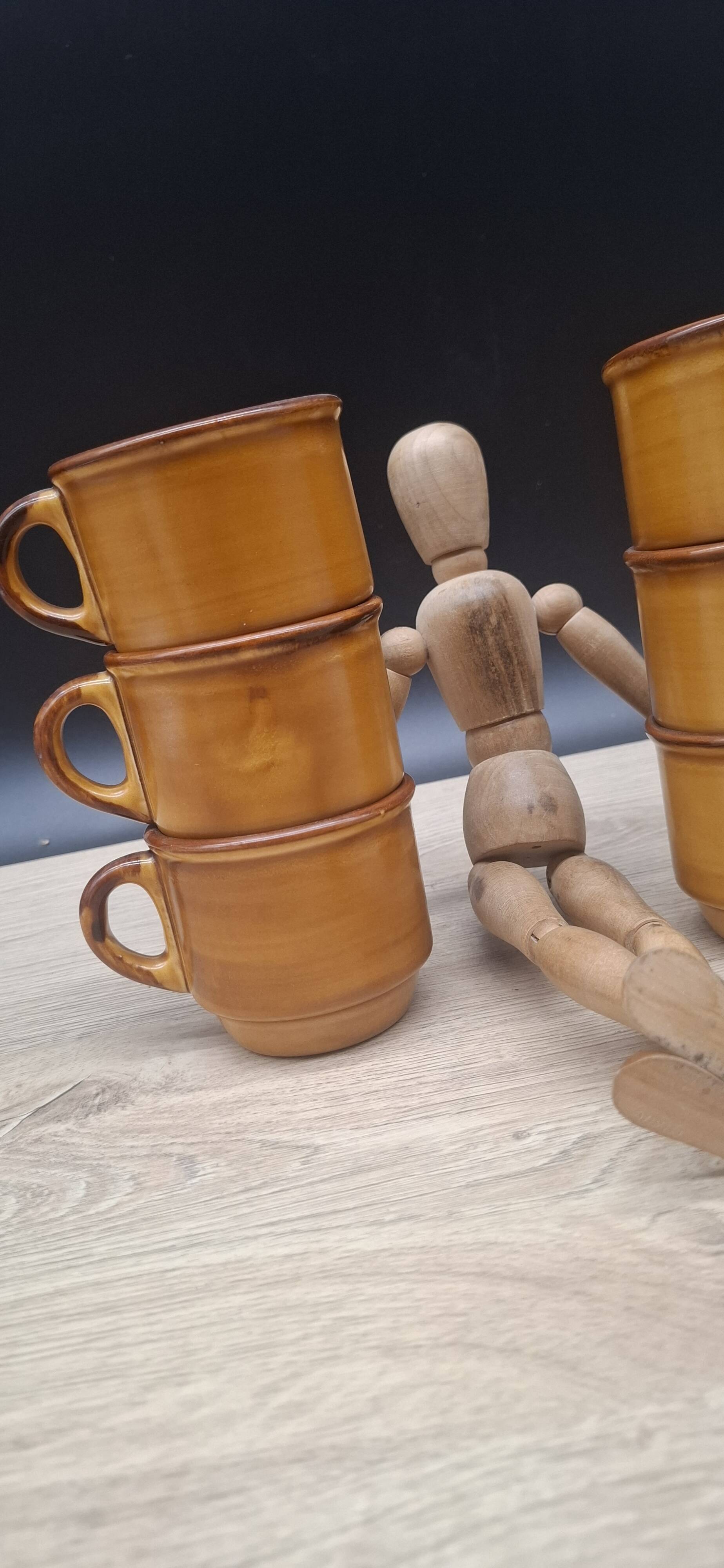 Set of 6 Saint Clément coffee cups, France