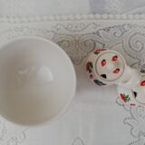 Set 3 large bowls and their sugar bowl, jam maker