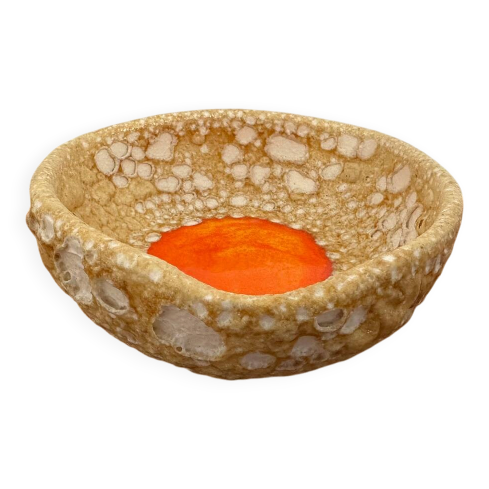 Vallauris ceramic empty pocket bowl vintage Fat Lava