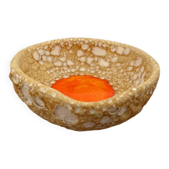 Vallauris ceramic empty pocket bowl vintage Fat Lava
