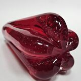 Vase vintage 70's Rouge Ruby-Designer Geoffrey Baxter pour Whitefriars