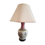 Chinese scene posevcramic lamp
