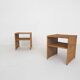 Set of two wicker bed side tables, France 1960's