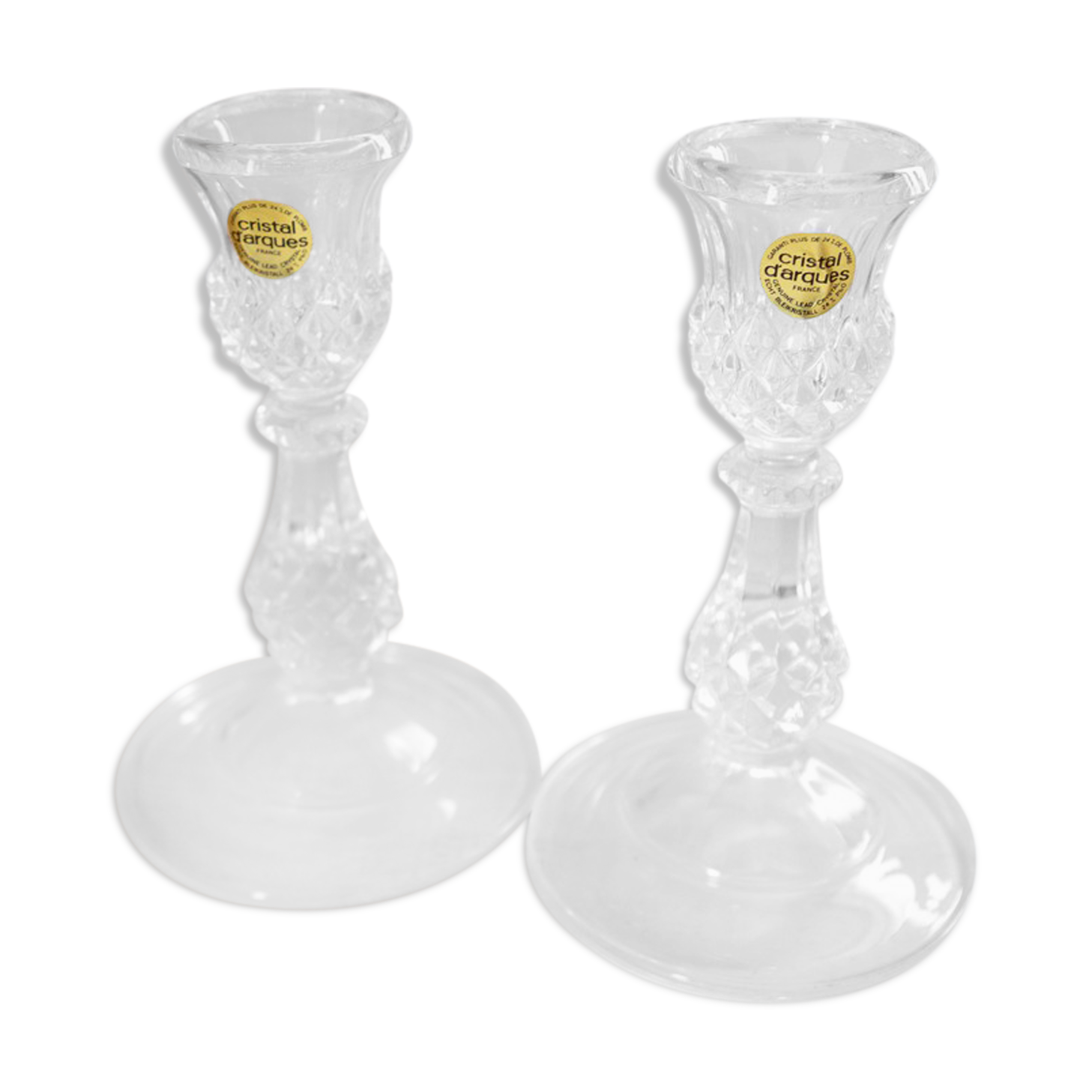 2 candle holders in arque crystal