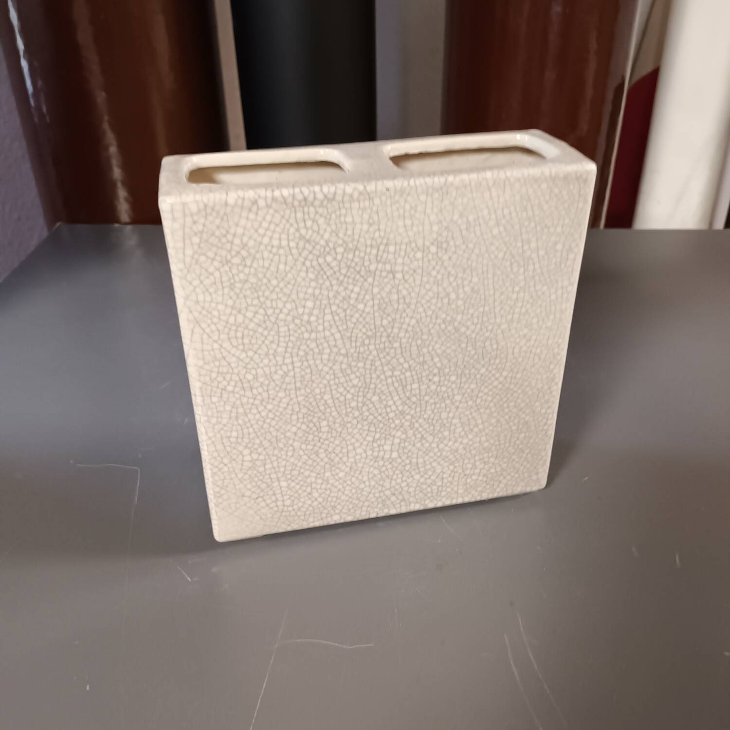 Vintage cracked ceramic vase