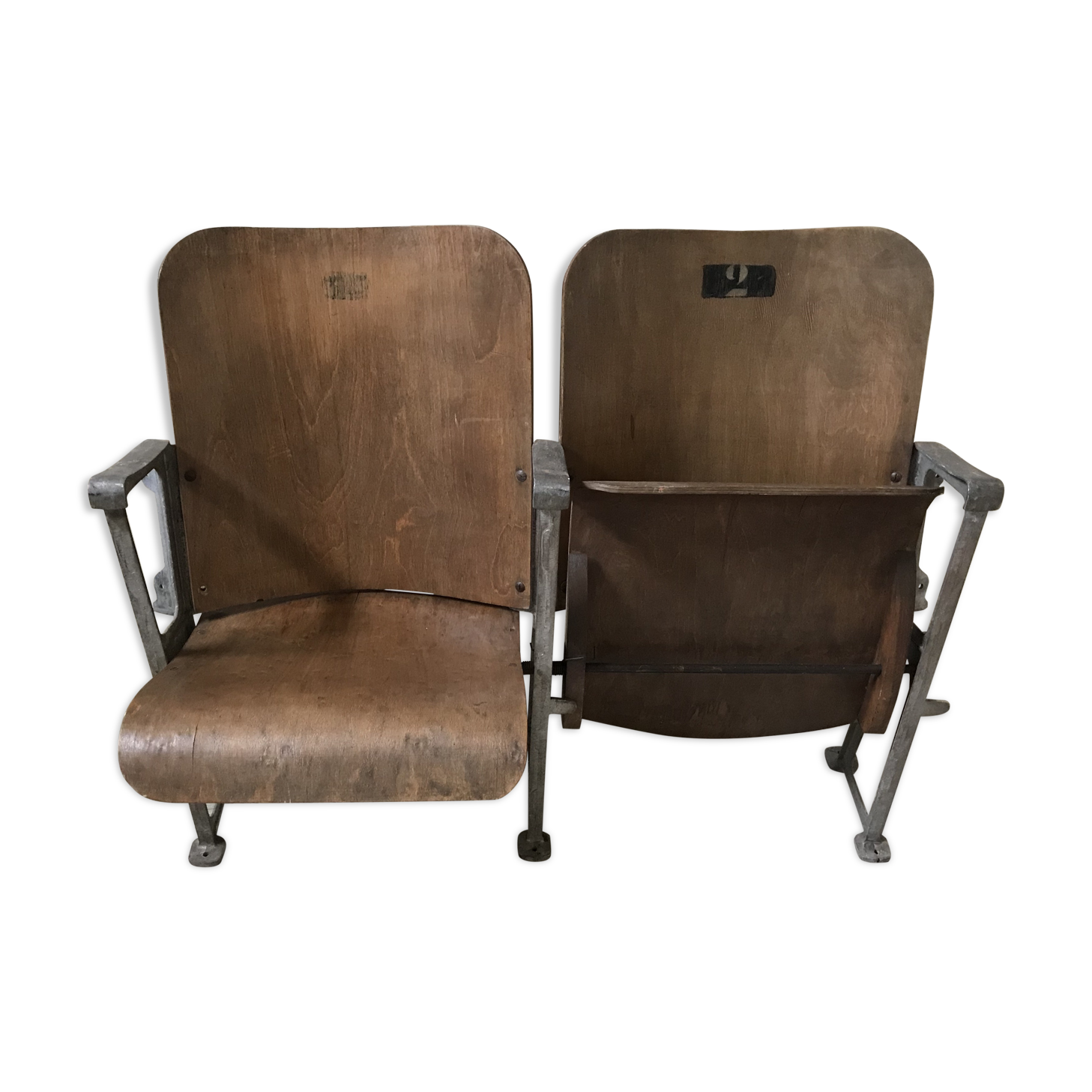 Bench seat of cinema theatre before war