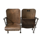 Bench seat of cinema theatre before war