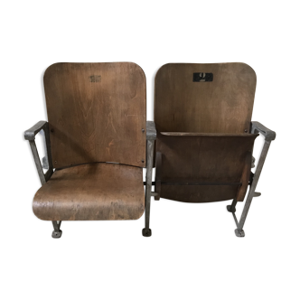 Bench seat of cinema theatre before war