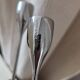 Pair of vintage chrome metal candlesticks