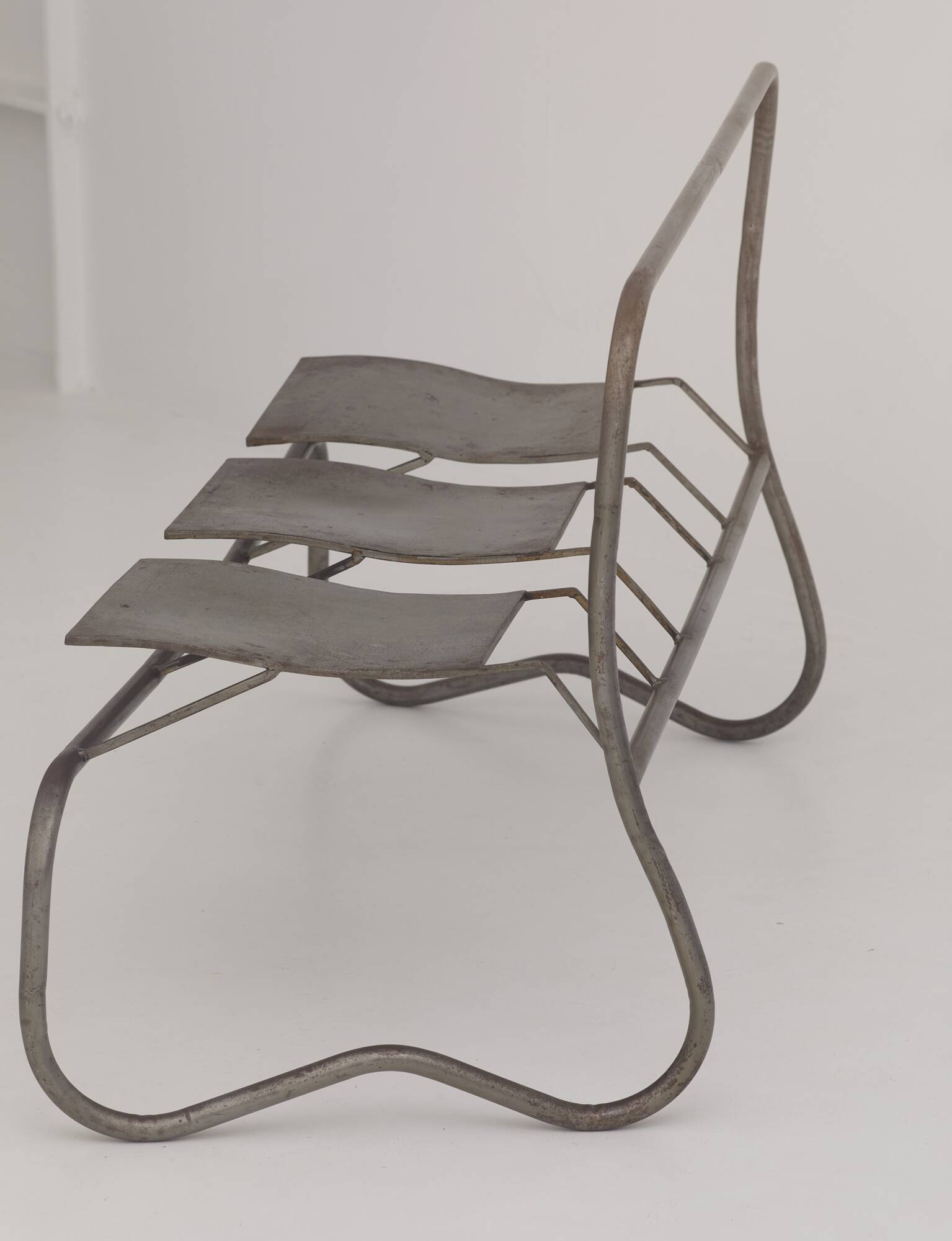 Sculptural metal bench / Artist's work signed Circa 2000