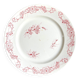 Plat rond Creil & Montereau en terre de fer rose, service "Centaurée"