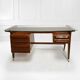 Bureau en bois et laiton attribué à Vittorio Dassi, Italie, années 1950