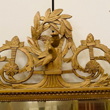 Miroir de style Louis XVI en bois et stuc doré XIX siècle, 122x72 cm