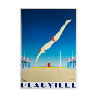 Original Deauville poster by Razzia - Small Format - Signed by the artist - On linen