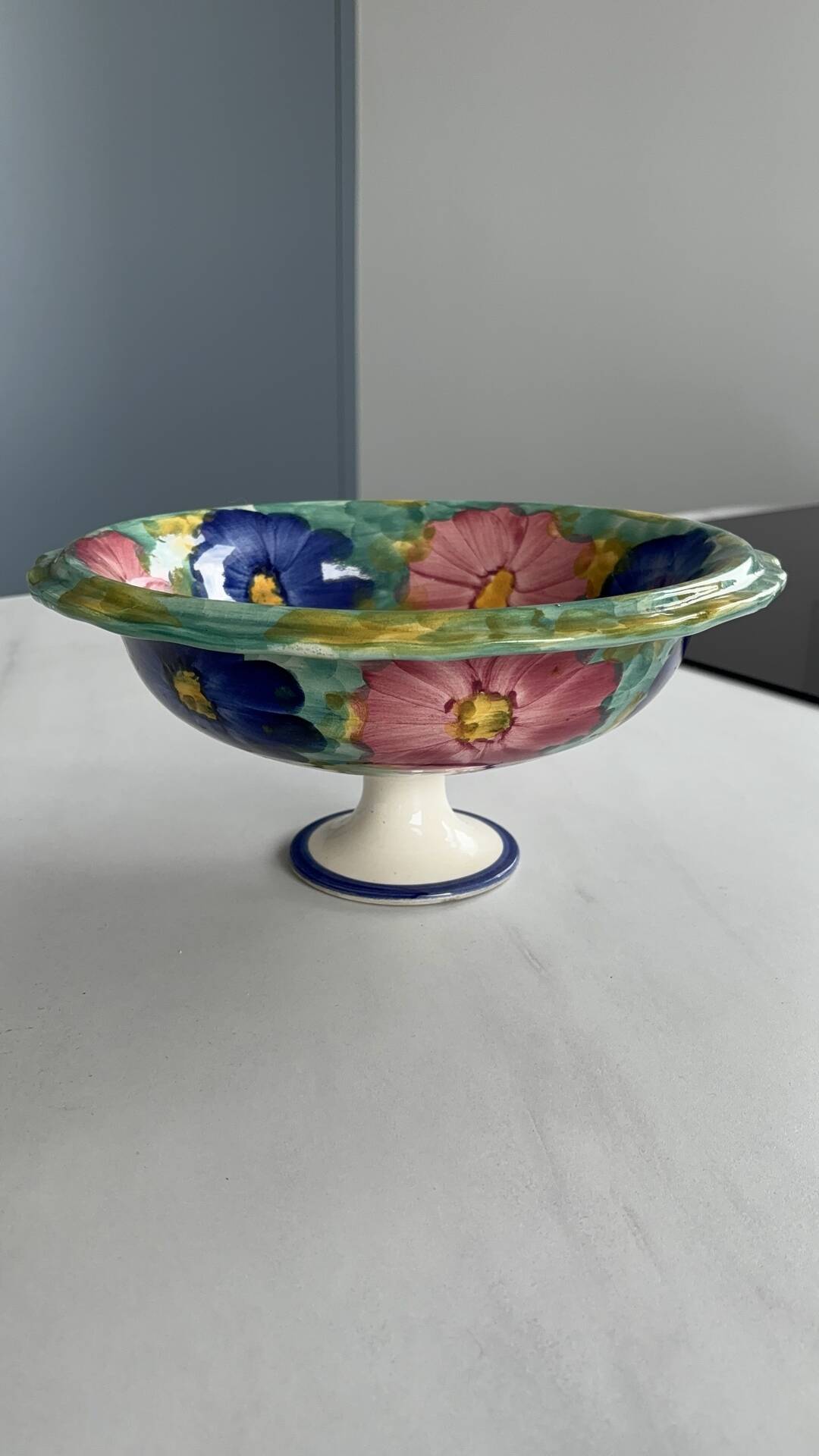 Coupe de fruit en céramique espagnol - coupe centre de table fleurs co