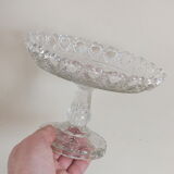 Arabesque molded crystal display cup serrated edges