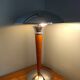 Mushroom lamp/ocean liner in chromed metal and vintage wood