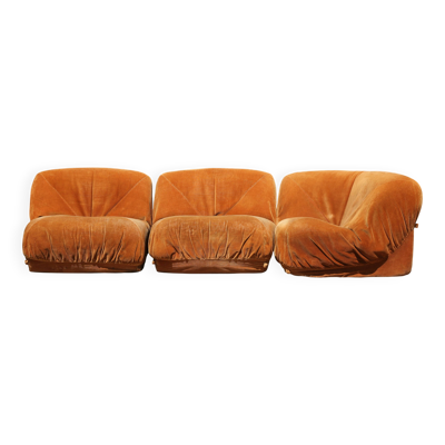 Canapé modulable Airborne ''Patate'', velours , années 70