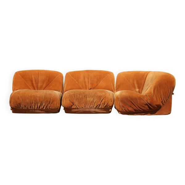 Canapé modulable Airborne ''Patate'', velours , années 70