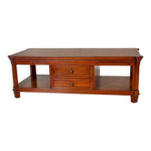 Table basse en chêne des années 1950 avec tiroirs