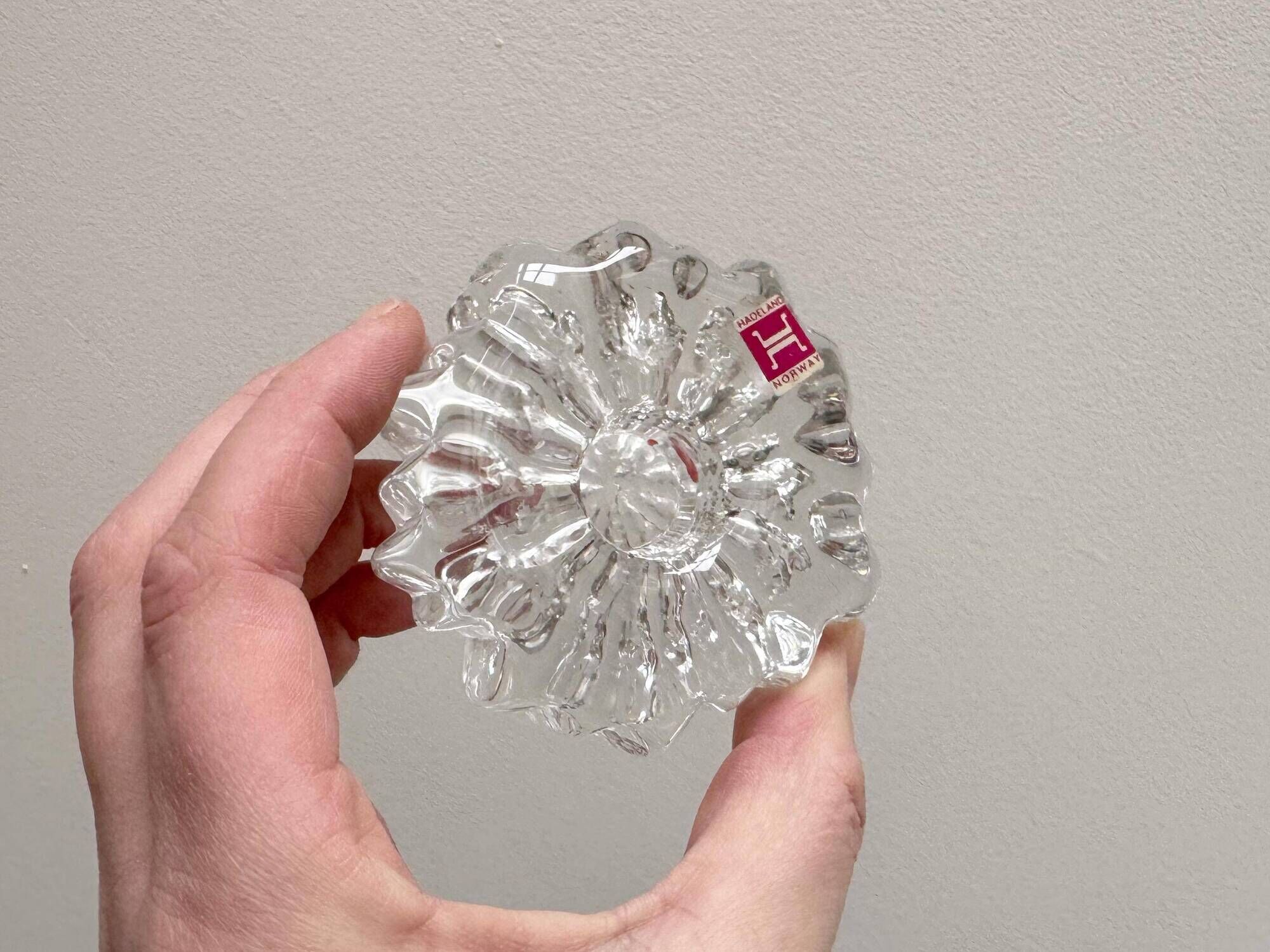 Set of 2 Hadeland Norway crystal candle holders