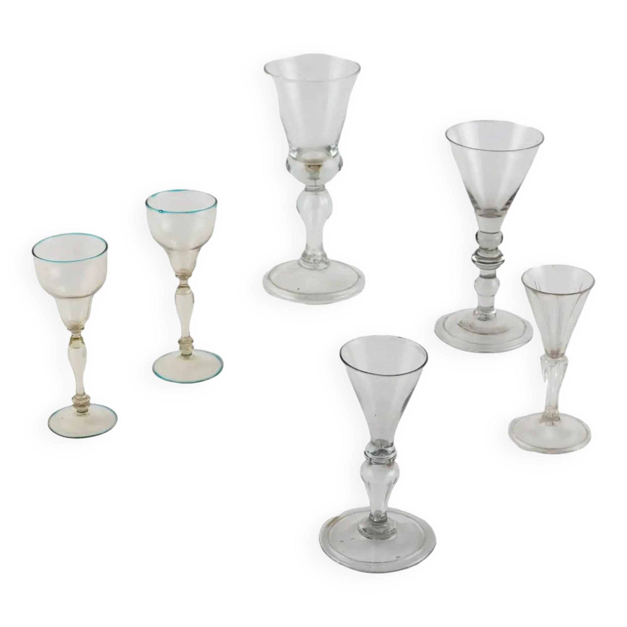 Group of 6 Murano glass glasses, Italy, 18th century