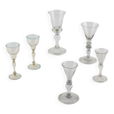 Groupe de 6 verres en verre de Murano, Italie, XVIIIe siècle