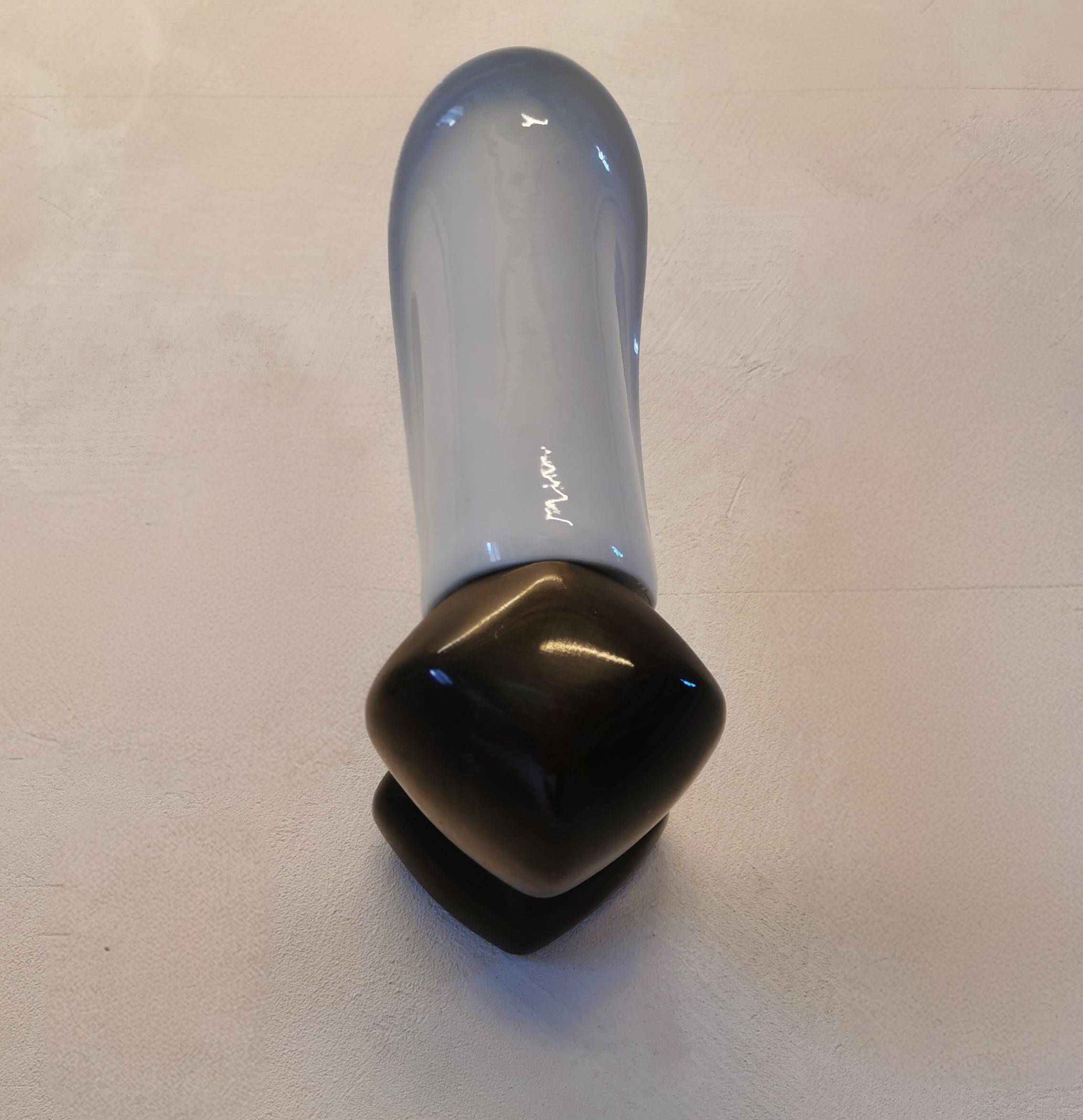 Pair of wood and earthenware sconces