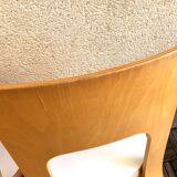 Pair of chair 66 design Alvar Aalto artek edition melaminé white