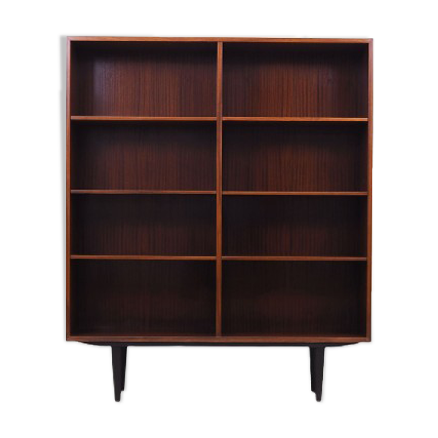 Bibliothèque en acajou, design danois, années 1970, production Omann Jun