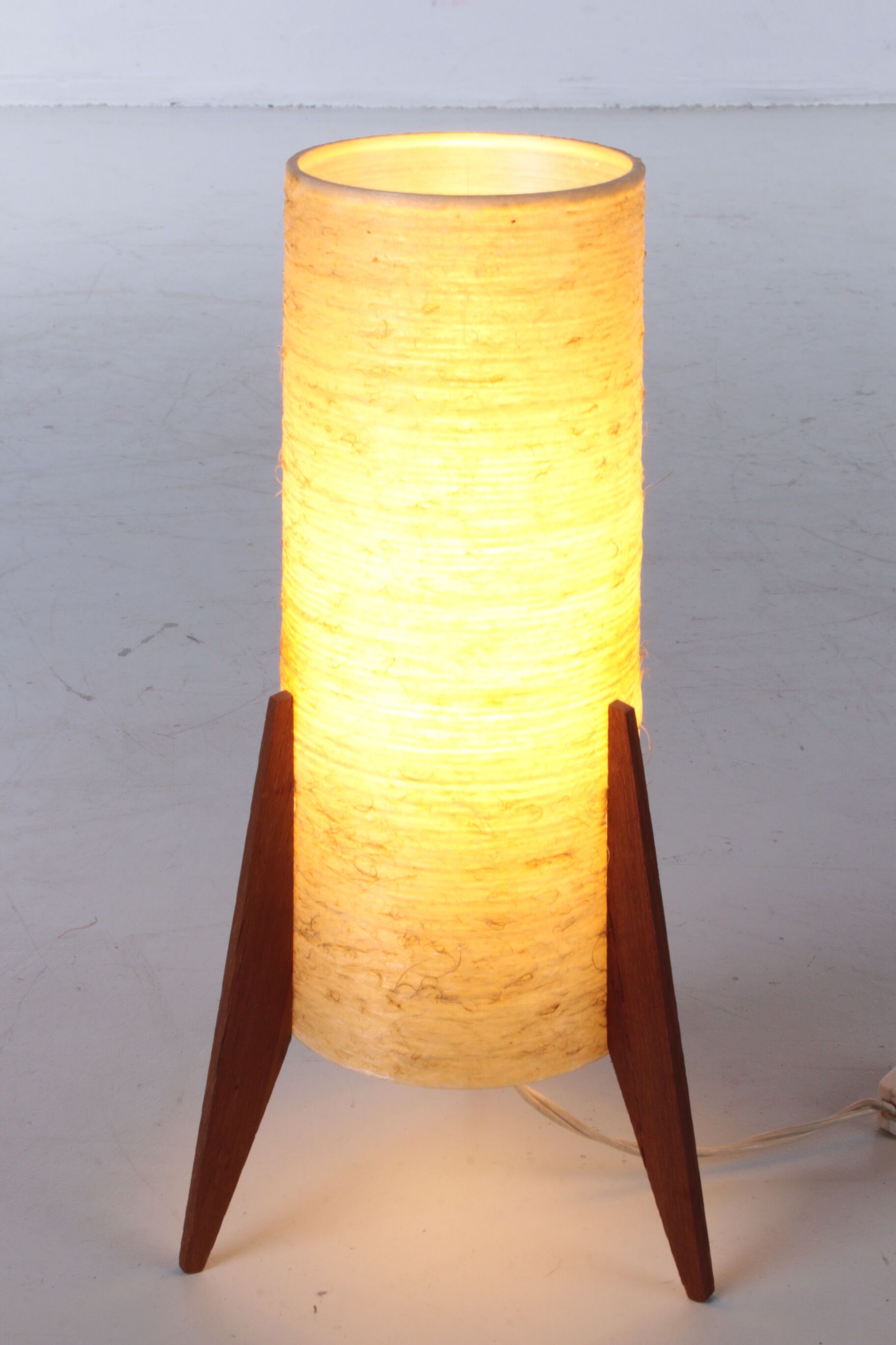 Vintage Spun Fiberglass Retro Mini Rocket Table Lamp, 1960