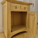 Small chest of drawers in solid oak white lead Art Nouveau style