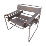 Marcel Breuer Wassily  grey leather B3 Chairs 1980s Italy