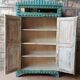 Burmese teak cabinet with original blue patina