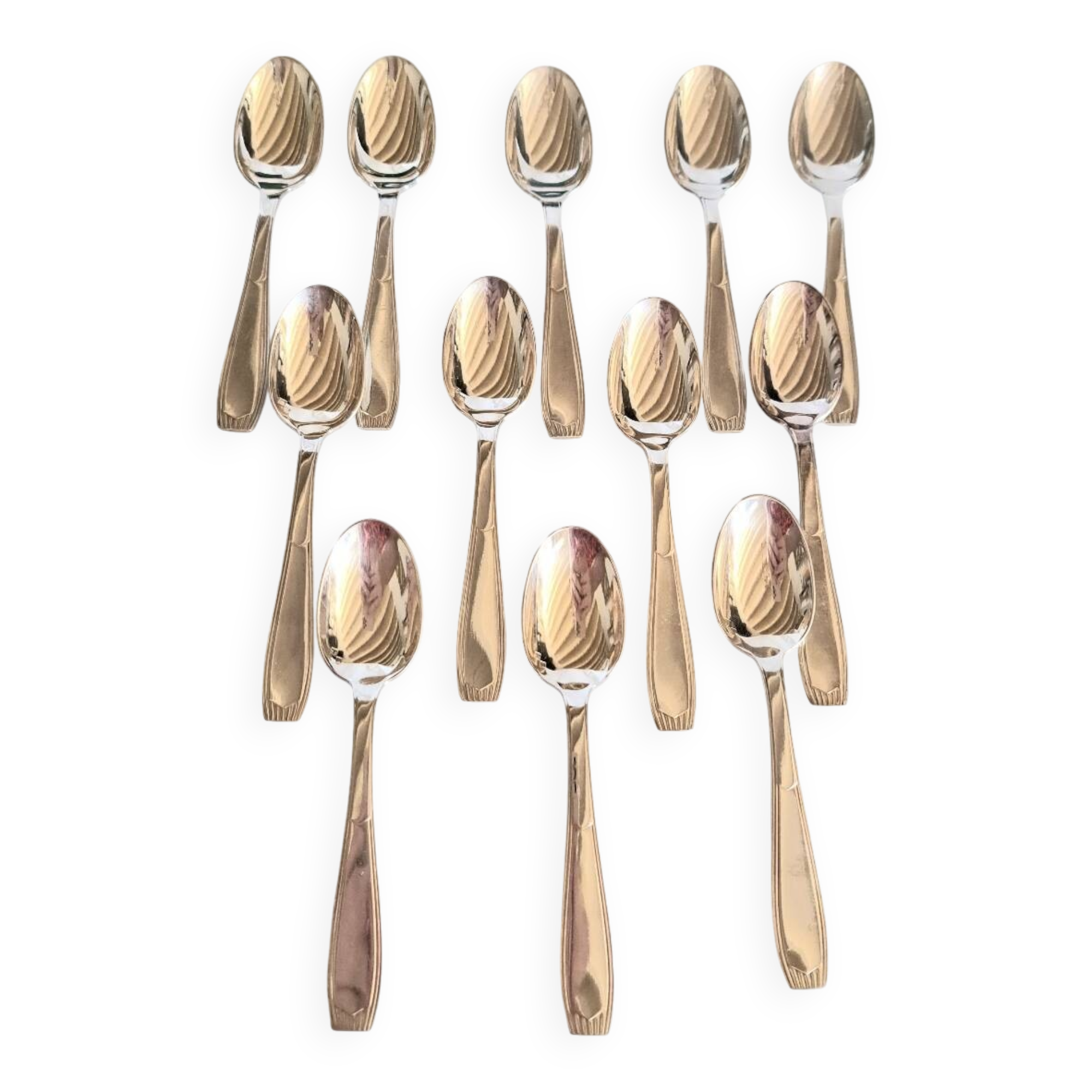 12 small mocha spoons. Christofle Paris.
