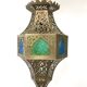 Moroccan brass suspension and coloured glass