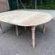 Renovated Louis Philippe round extendable dining table with flaps and 3 extensions.