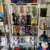 Display bookshelf modular wall shelf glass and chrome vintage 1970s