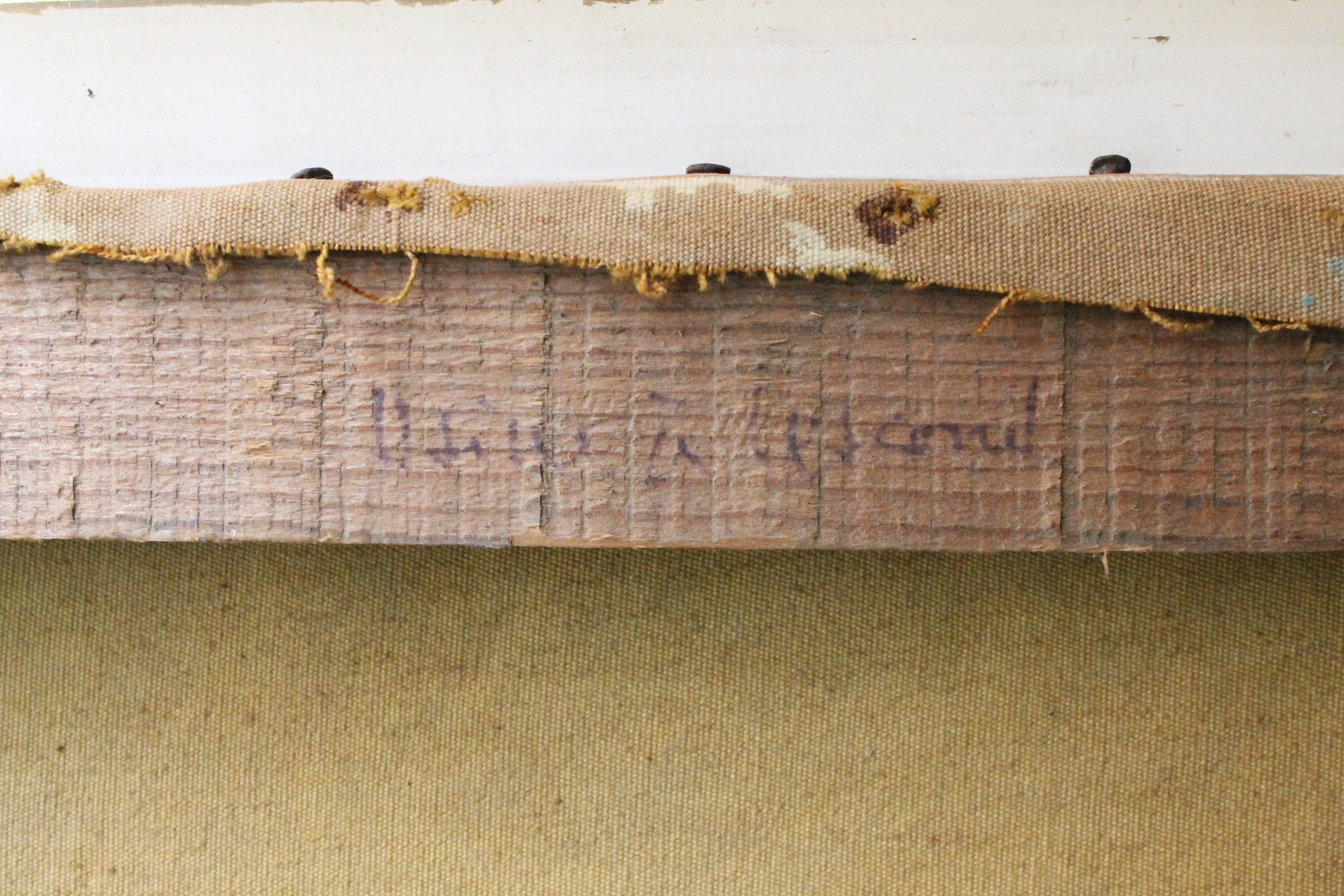 Painting "The roofs of Lesconil in Brittany" French school 20th century