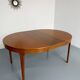 Extendable round teak table French design TV furniture Paris 1960