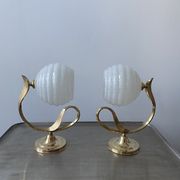Lot 2 old vintage clichy glass sconces