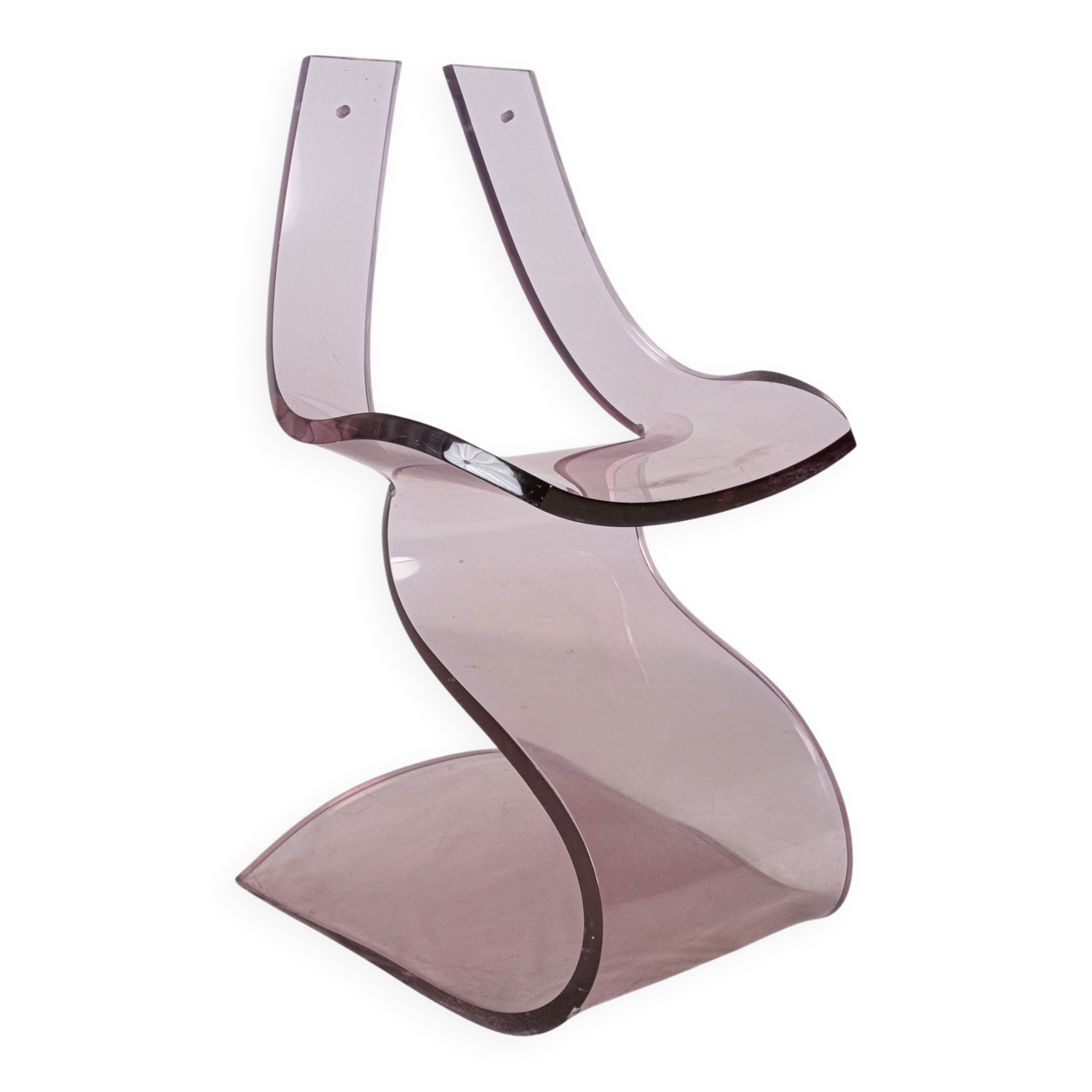 Lavender Lucite chair by Michel Dumas, France, 1970.