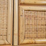 Bamboo and rattan chest of drawers or sideboard by Dal Vera, Italy, 1979